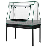 Elevated Metal Garden Bed Kit w Mini Greenhouse Cover 116x60cm Stand-Up Height Trellis