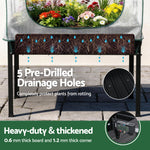 Elevated Metal Garden Bed Kit w Mini Greenhouse Cover 116x60cm Stand-Up Height Trellis