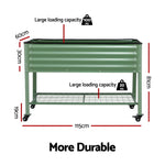 Raised Garden Bed Mobile Planter 115x60x81cm Steel with Storage Shelf