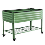 Raised Garden Bed Mobile Planter 115x60x81cm Steel with Storage Shelf