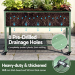 Raised Garden Bed Mobile Planter 115x60x81cm Steel with Storage Shelf