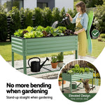 Raised Garden Bed Mobile Planter 115x60x81cm Steel with Storage Shelf