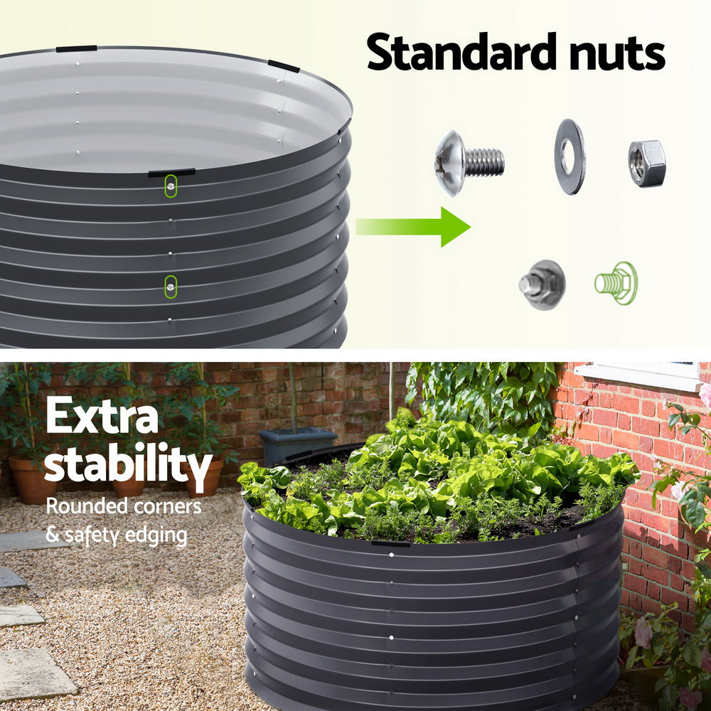Compact Round Garden Bed - Raised Planter 90CM