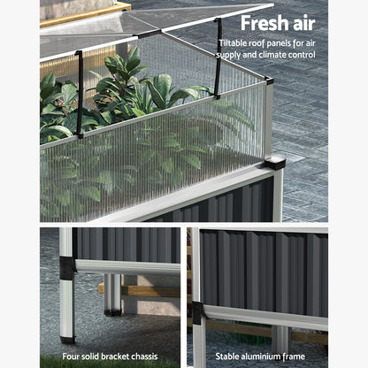 Raised Greenhouse Garden Bed - Galvanized Steel 80CM