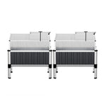 2x Outdoor Raised Garden Beds 80x49x74cm Galvanised Herb Planters