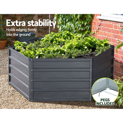 2x Garden Bed 130x130x46cm Planter Box Raised Container Galvanised