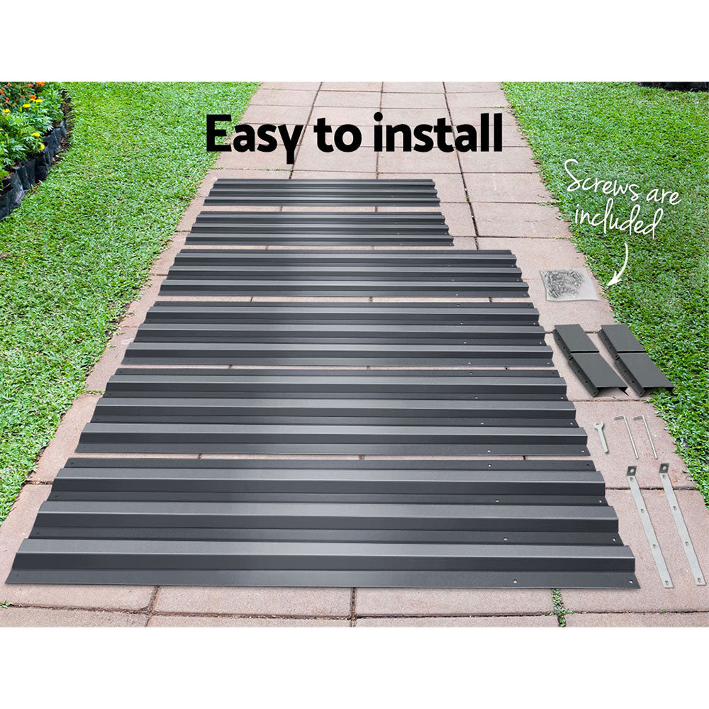 2x Garden Bed 210x90cm Planter Box Raised Container Galvanised Herb