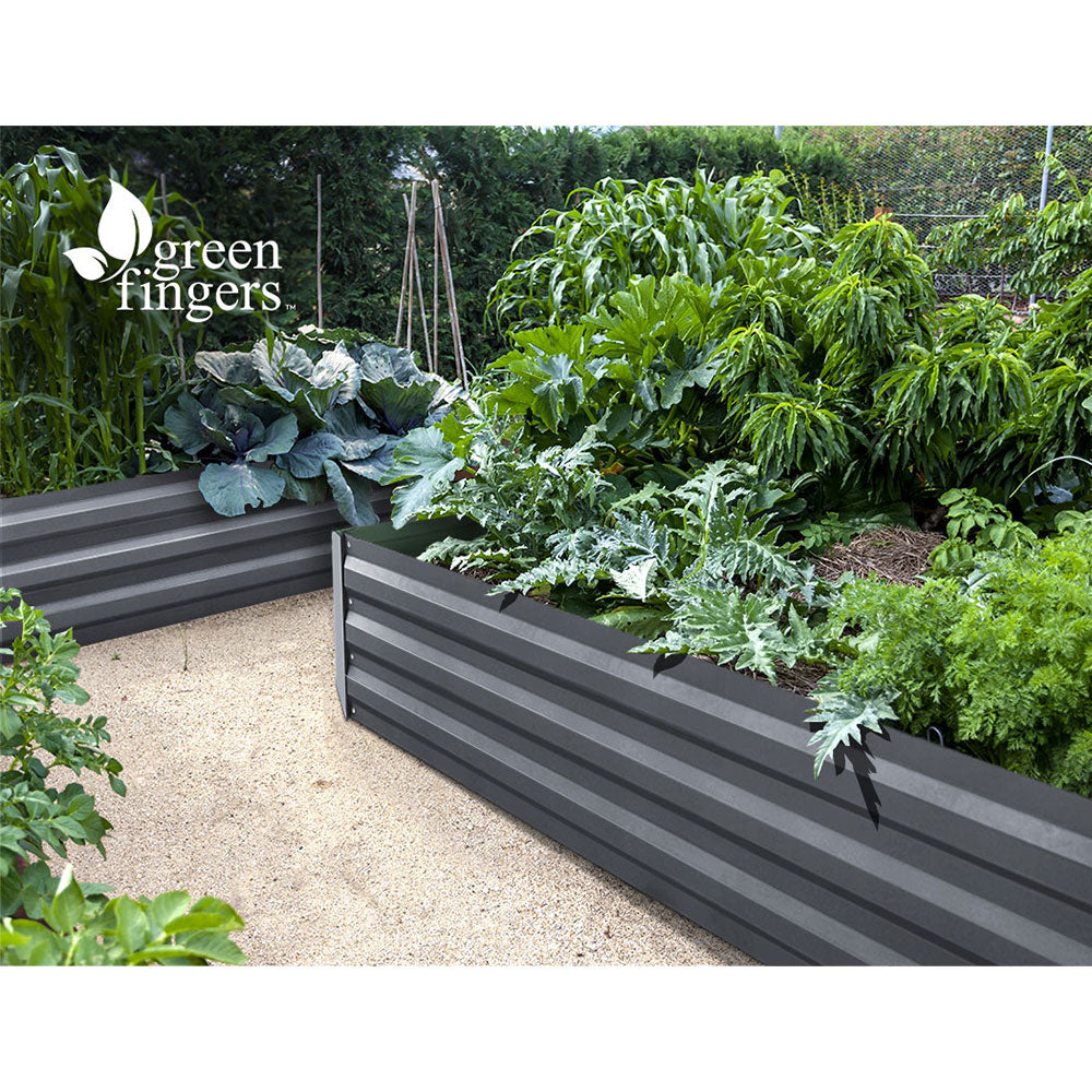 2x Garden Bed 210x90cm Planter Box Raised Container Galvanised Herb