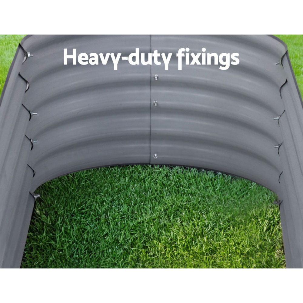 2x Raised Garden Bed 160X80X42cm Oval Planter Box Raised Container Galvanised