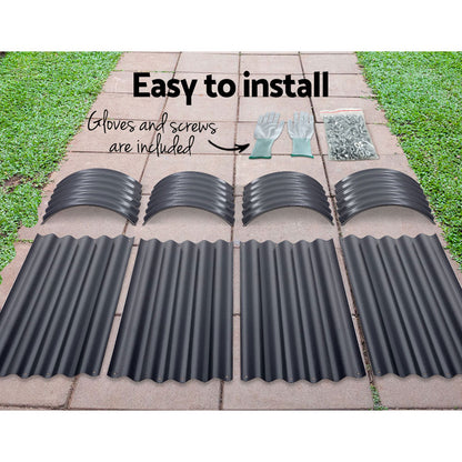 2x Raised Garden Bed 240X80X42cm Oval Planter Box Container Galvanised
