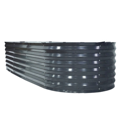240x80x42cm Oval Raised Garden Bed - Galvanized Planter Box