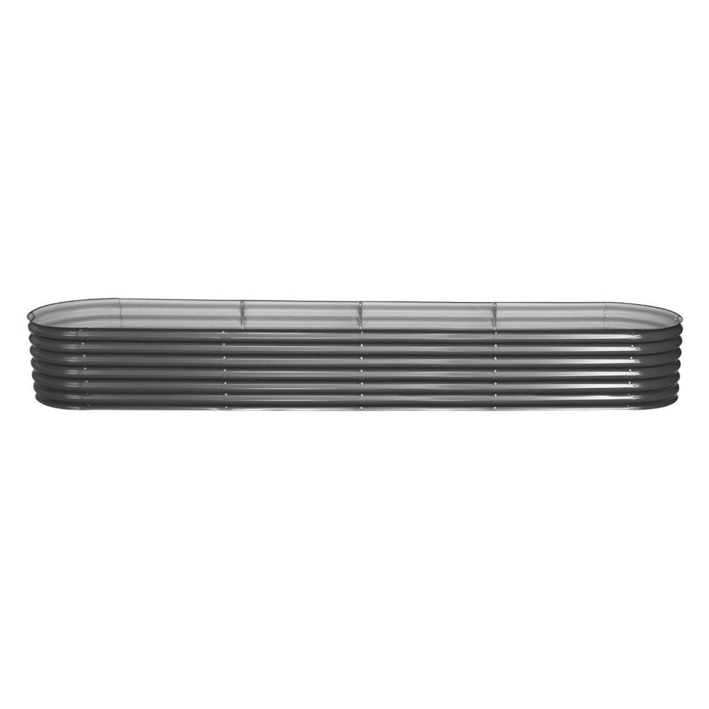 Garden Bed 320X80X42cm Oval Planter Box Raised Container Galvanised