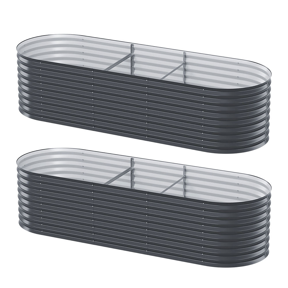 Raised Garden Bed Kit Planter Oval Galvanised Steel