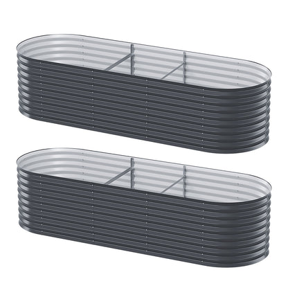 Raised Garden Bed Kit Planter Oval Galvanised Steel