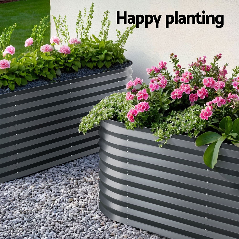 Raised Garden Bed Kit Planter Oval Galvanised Steel