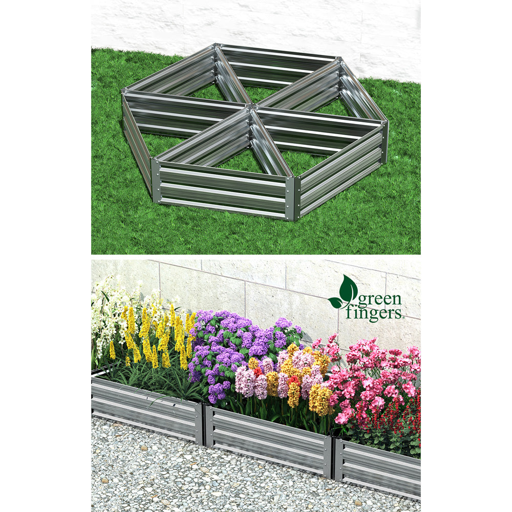 Garden Bed 86x86x30cm Planter Box Raised Container Galvanised Herb