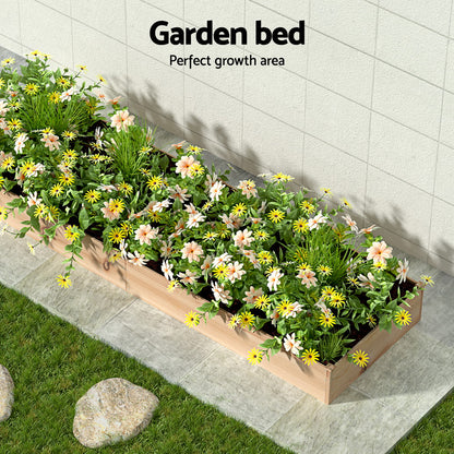 Garden Bed 150x90x30cm Wooden Planter Box Raised Container Growing
