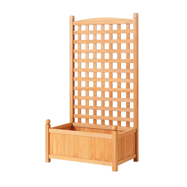  Garden Bed Wooden 64x35x115cm Planter Raised Box Container Trellis