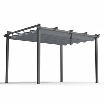 Gazebo Outdoor Garden Pergola Aluminium Frame Adjustable Canopy 3x4m Grey