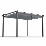 Gazebo Outdoor Garden Pergola Aluminium Frame Adjustable Canopy 3x4m Grey