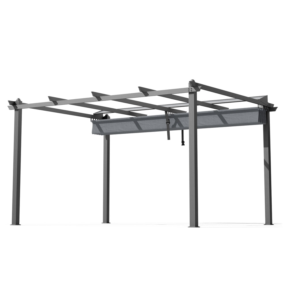 Gazebo Outdoor Garden Pergola Aluminium Frame Adjustable Canopy 3x4m Grey