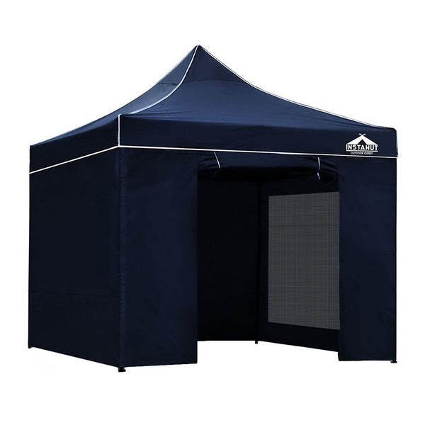  Instahut Gazebo Pop Up Marquee 3x3m Folding Wedding Tent Gazebos Shade Navy