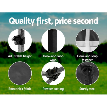 Instahut Gazebo Pop Up Marquee 3x6m Folding Wedding Tent Gazebos Shade Black