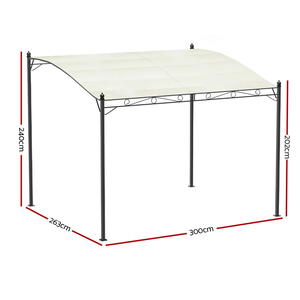 Gazebo 3M Party Marquee Outdoor Wedding Tent Iron Art Canopy Beige