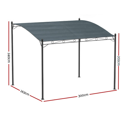 Gazebo 3M Party Marquee Outdoor Wedding Tent Iron Art Canopy Grey