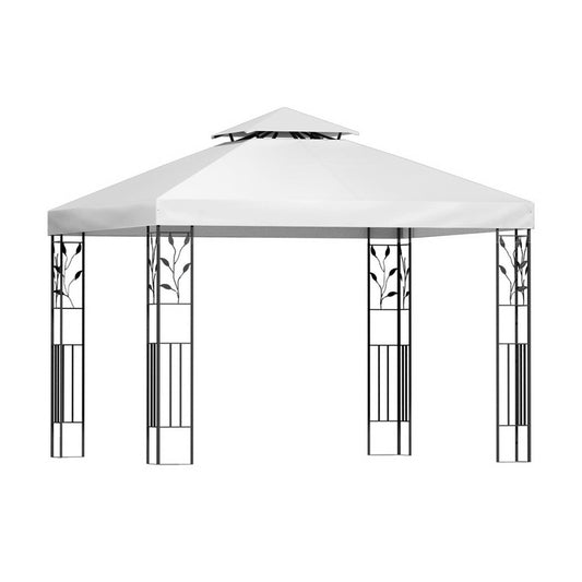 White 3x3m Gazebo Marquee Outdoor Event Tent with Iron Art