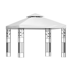 White 3x3m Gazebo Marquee Outdoor Event Tent with Iron Art