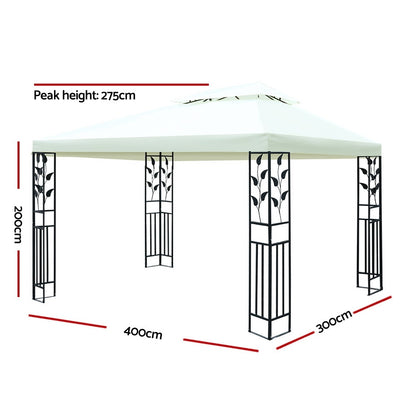 Gazebo 4X3M Party Marquee Outdoor Wedding Event Tent Iron Art Canopy