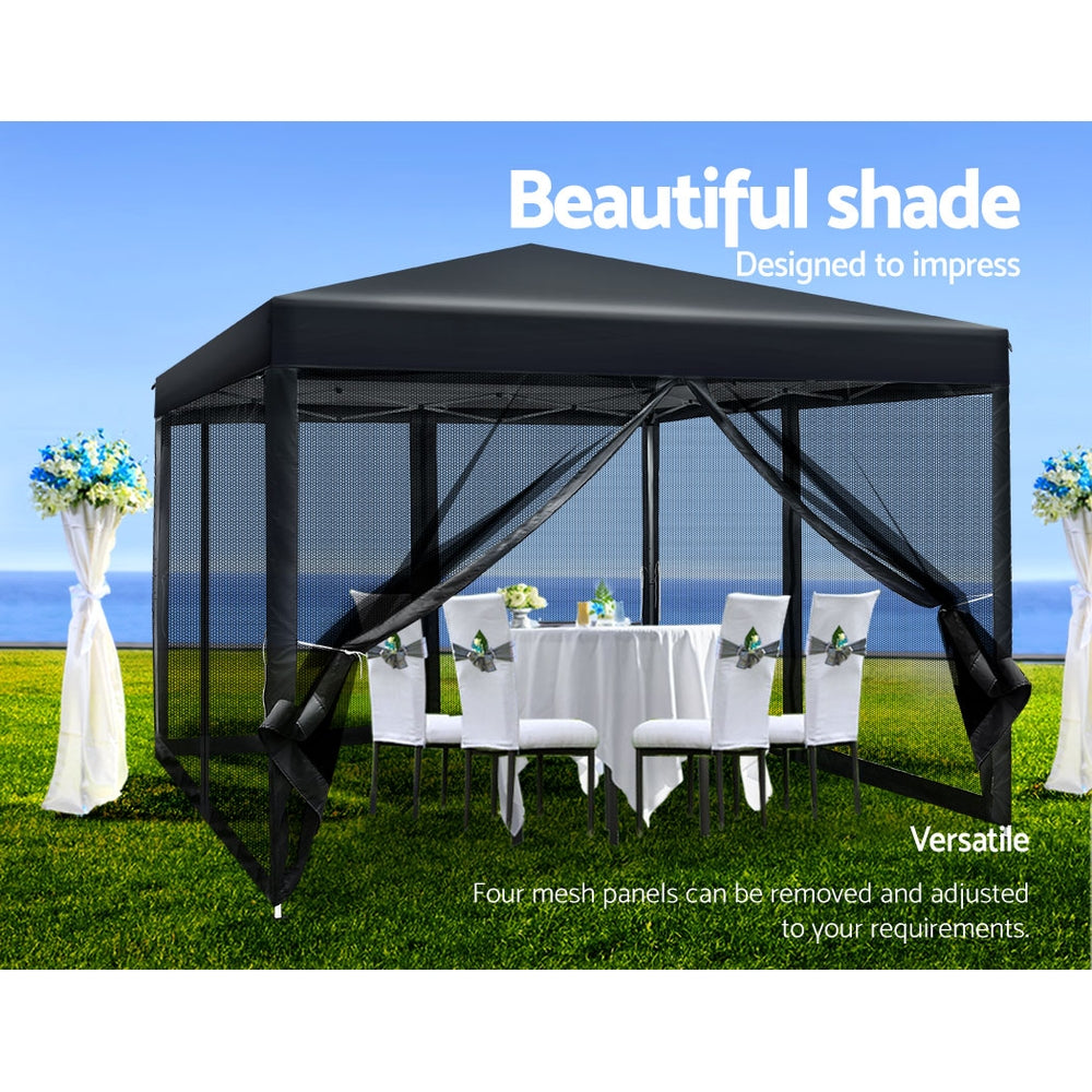Pop Up 3X3M Wedding Party Tent - Black