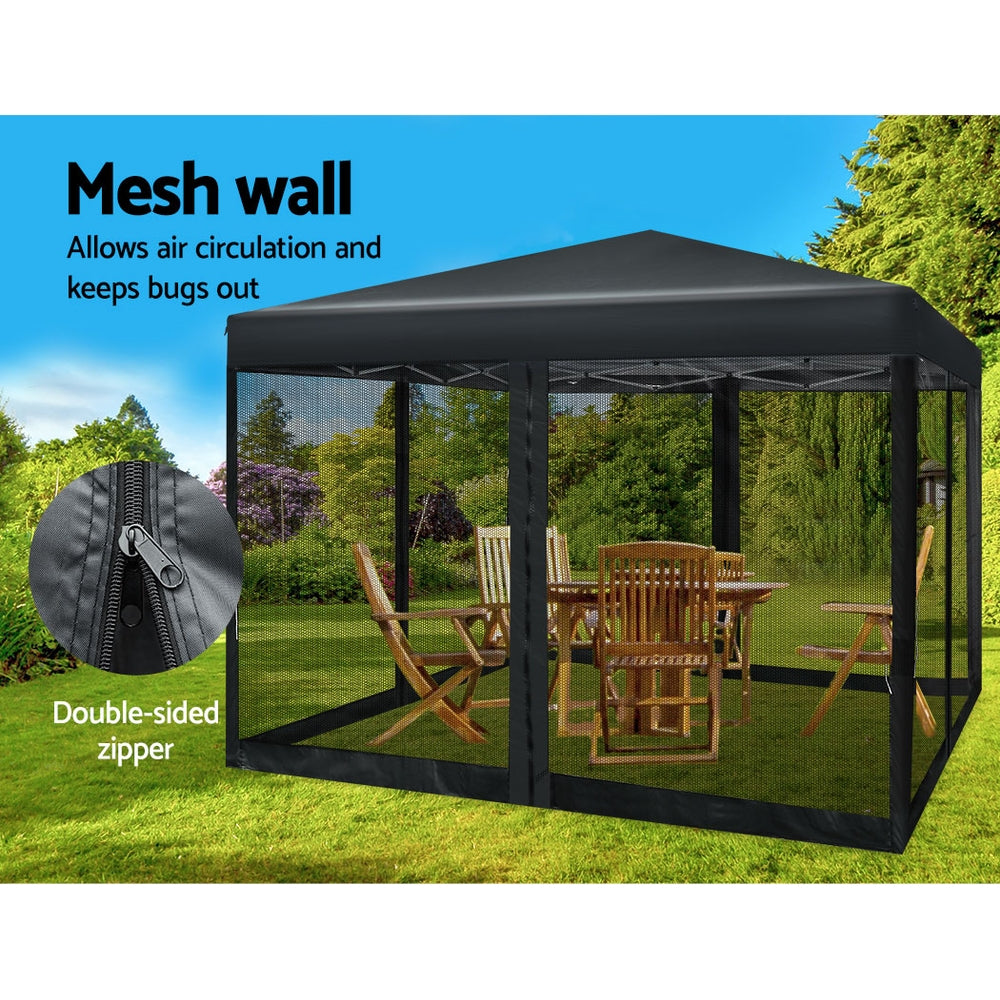 Pop Up 3X3M Wedding Party Tent - Black