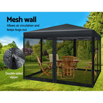 Pop Up 3X3M Wedding Party Tent - Black