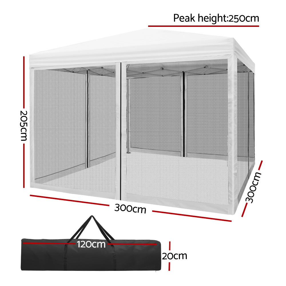 Pop Up 3X3M Wedding Party Tent - White