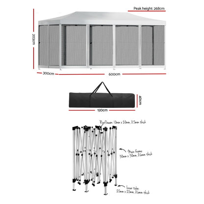 Pop Up 3X6M Wedding Party Tent - White