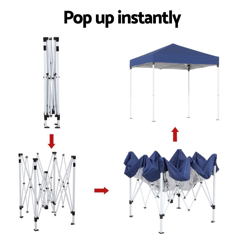 2x2m Gazebo Marquee Outdoor Shade w/ Base Pods Grey