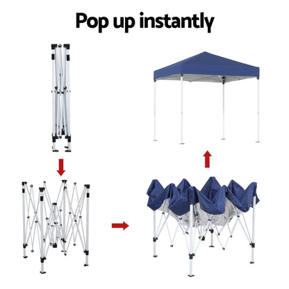 2x2m Gazebo Marquee Outdoor Shade w/ Base Pods Grey