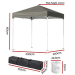 2x2m Gazebo Marquee Outdoor Shade w/ Base Pods Blue/Grey