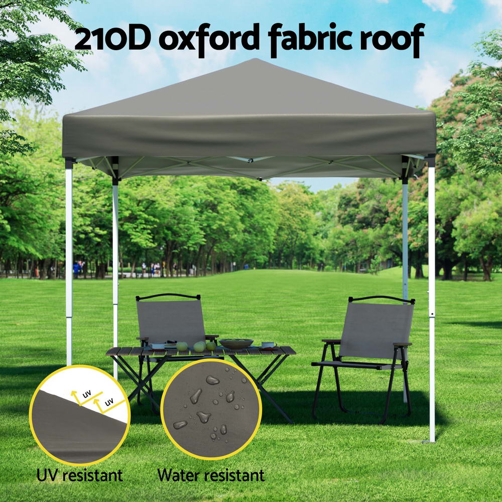 2x2m Gazebo Marquee Outdoor Shade w/ Base Pods Grey