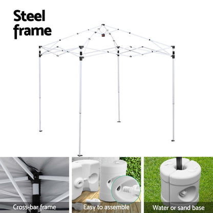 2x2m Gazebo Marquee Outdoor Shade w/ Base Pods Grey