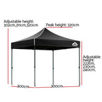 Pop Up 3X3M Folding Tent - Black