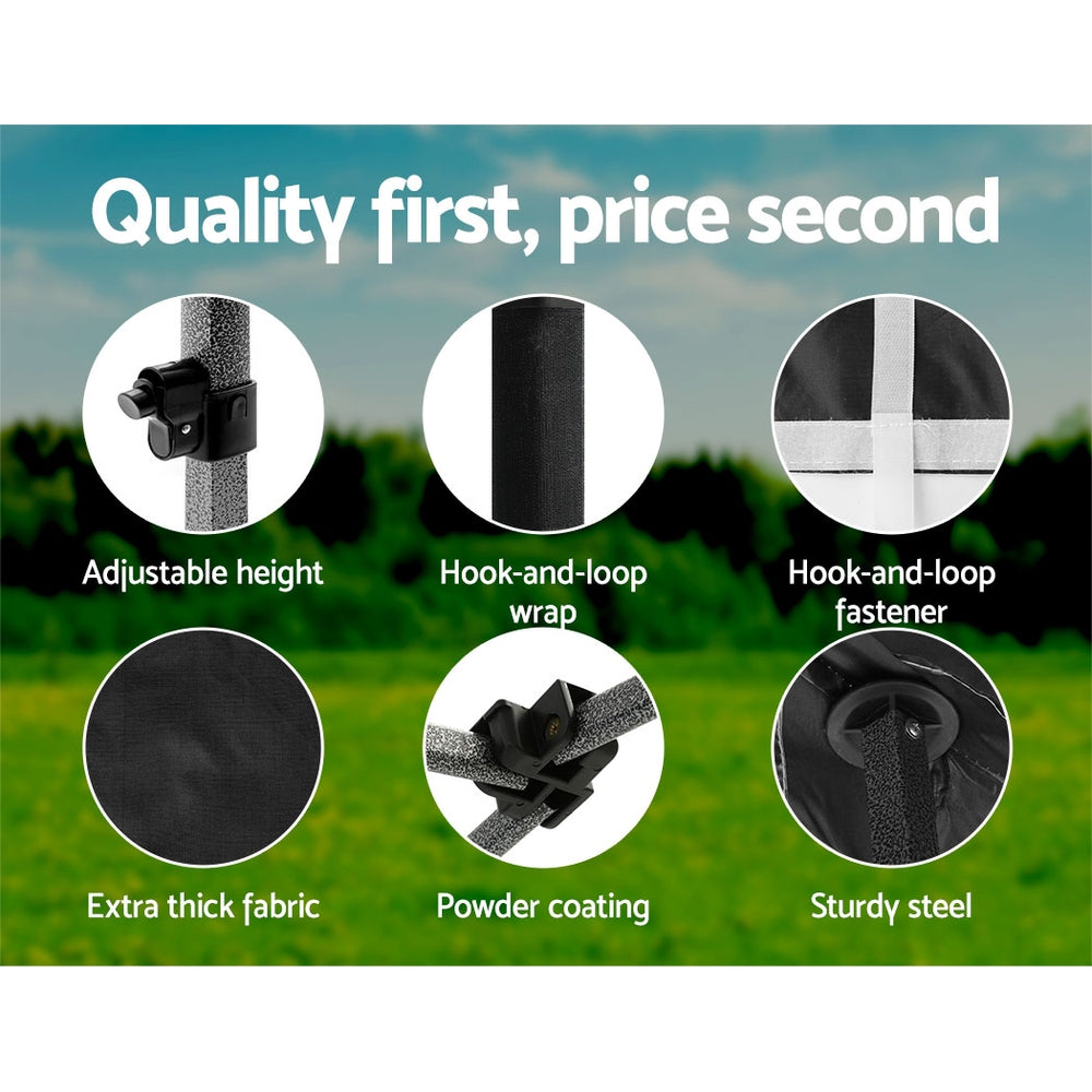 Pop Up 3X3M Folding Tent - Black