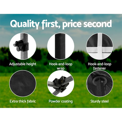 Pop Up 3X3M Folding Tent - Black