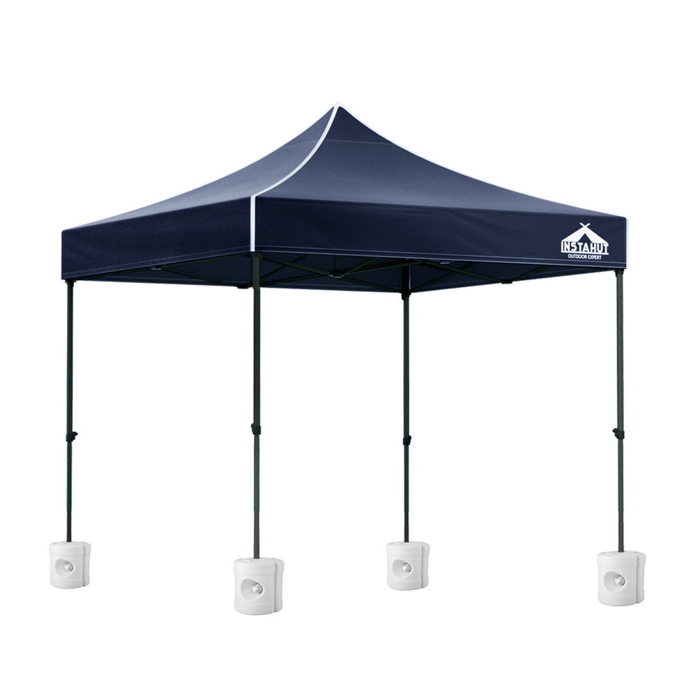 Instahut Gazebo Pop Up 3x3m w/Base Podx4 Marquee Folding Outdoor Wedding Camping Tent Shade Canopy White