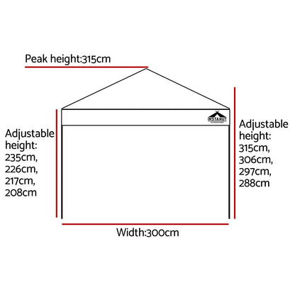 Instahut Gazebo Pop Up Marquee 3X3 Outdoor Wedding Base Pod Kit