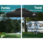 Instahut Gazebo Pop Up Marquee 3x4.5m Outdoor Tent Folding Wedding Gazebos Black