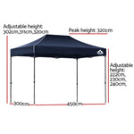 Instahut Gazebo Pop Up Marquee 3x4.5m Outdoor Tent Folding Wedding Gazebos Navy