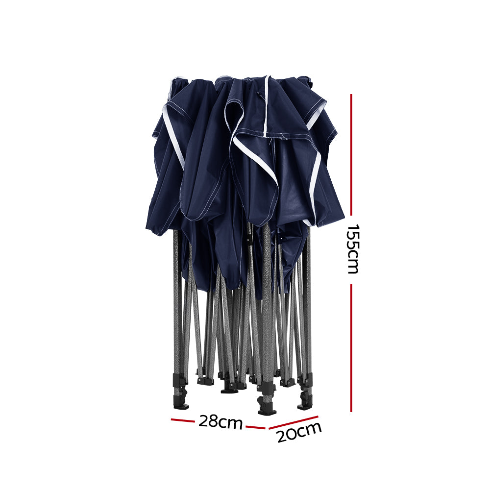 Instahut Gazebo Pop Up Marquee 3x4.5m Outdoor Tent Folding Wedding Gazebos Navy